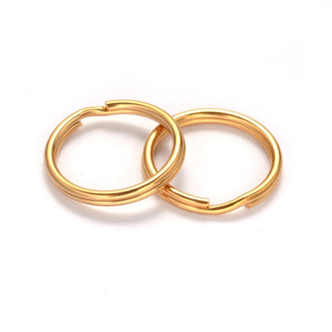 BeadsBalzar Beads & Crafts (SL5432A) 304 Stainless Steel Split Key Rings, Golden 20MM (4 PCS)