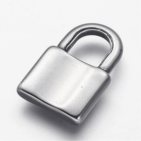 BeadsBalzar Beads & Crafts (SL7042B) 304 Stainless Steel Pendants, Padlock, 12.5X19mm  (4 PCS)