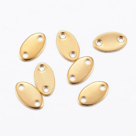 BeadsBalzar Beads & Crafts (SL7388-S) 304 Stainless Steel Links connectors, Oval, Golden 6mm  (10 PCS)