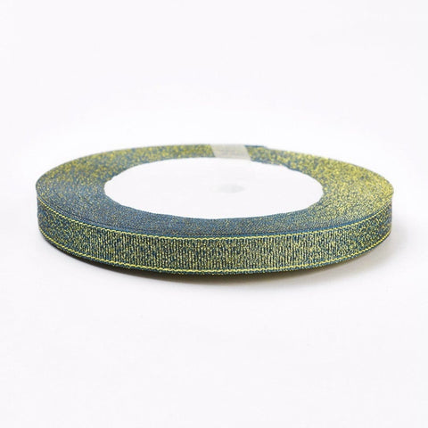 BeadsBalzar Beads & Crafts SLATE GREY (OR7019-10) (OR7019-X) Polyester Organza Ribbon, Glitter Metallic,10mm wide (23 METS)