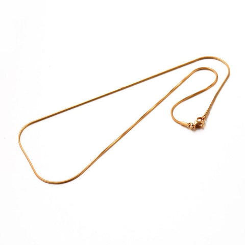 BeadsBalzar Beads & Crafts (SN5240) 304 Stainless Steel Snake Chain Necklaces, Golden 45MM