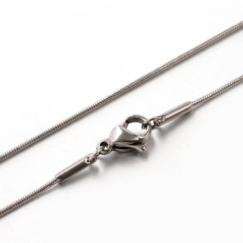 BeadsBalzar Beads & Crafts (SN5241) 304 Stainless Steel Snake Chain Necklaces, Stainless Steel 45CM