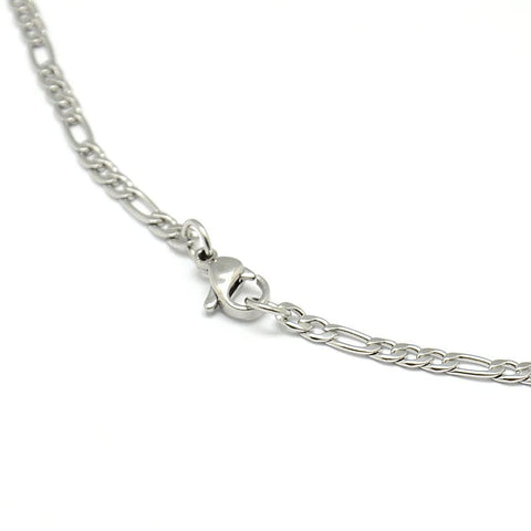BeadsBalzar Beads & Crafts (SN5555) 304 Stainless Steel Figaro Chain Necklace Makings, Stainless Steel