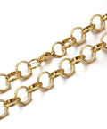 BeadsBalzar Beads & Crafts (SN5867) 304 Stainless Steel Rolo Chains Necklaces, Golden (59.9cm)