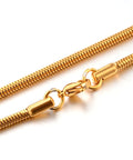 BeadsBalzar Beads & Crafts (SN5869) 304 Stainless Steel Snake Chain Necklaces, Golden  2.4mm wide, (50cm)