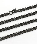 BeadsBalzar Beads & Crafts (SN6089A) 304 Stainless Steel Necklaces, Curb Chain Necklaces, Faceted, Gunmetal (74.9cm) long