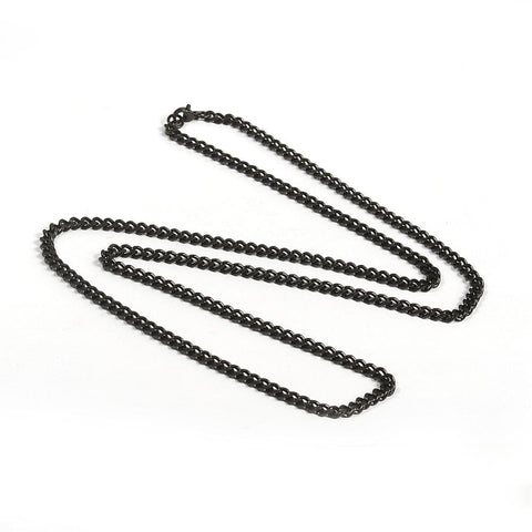BeadsBalzar Beads & Crafts (SN6089A) 304 Stainless Steel Necklaces, Curb Chain Necklaces, Faceted, Gunmetal (74.9cm) long