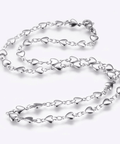 BeadsBalzar Beads & Crafts (SN6093B) STAINLESS STEEL (SN6093X) 304 Stainless Steel Chain Necklaces, Heart, Golden(45.5cm)