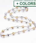 BeadsBalzar Beads & Crafts (SN6093X) 304 Stainless Steel Chain Necklaces, Heart, Golden(45.5cm)