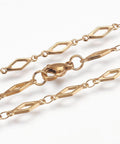 BeadsBalzar Beads & Crafts (SN6094A) 304 Stainless Steel Chain Necklaces, Rhombus, Golden 45cm) long