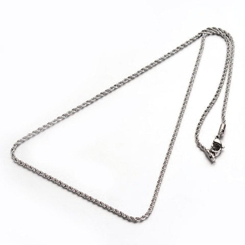BeadsBalzar Beads & Crafts (SN6095A) 304 Stainless Steel Rope Chain Necklaces,2mm wide (50cm) long;
