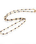 BeadsBalzar Beads & Crafts (SN6767N) 304 Stainless Steel , Cable Chain Necklace with Enamel, Black Size:  necklace: about 19.52''~19.76"(49.6~50.2cm)