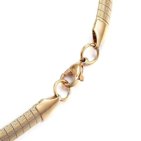 BeadsBalzar Beads & Crafts (SN6850A) 304 Stainless Steel Necklaces, Herringbone Chains, Golden (45cm) long