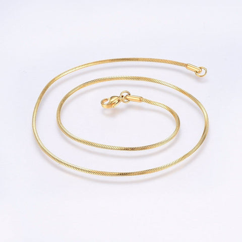 BeadsBalzar Beads & Crafts (SN8218-05G) 304 Stainless Steel Snake Chain Necklace (40cm)