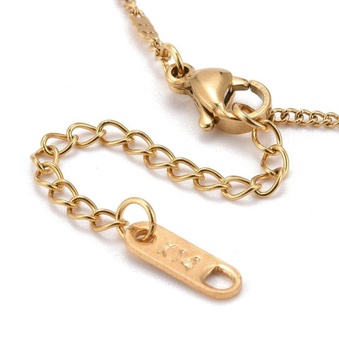 BeadsBalzar Beads & Crafts (SN8219-02) 304 Stainless Steel Figaro Chain Necklaces, Golden (40cm)