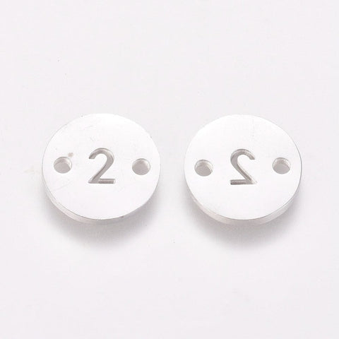 BeadsBalzar Beads & Crafts (SN8348-NOP) Numbers 304 Stainless Steel Links, CHOOSE NUMBER 10mm (1 PC)