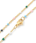 BeadsBalzar Beads & Crafts (SN8368-19G) 304 Stainless Steel Cable Chain Necklaces,  Colorful, Golden (45.6cm)