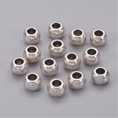 BeadsBalzar Beads & Crafts (SP4309) Spacer Beads 10mm silver (10 PCS)