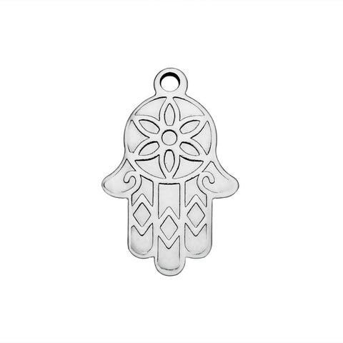 BeadsBalzar Beads & Crafts (SP4635) 304 Stainless Steel Pendants, Hamsa Hand