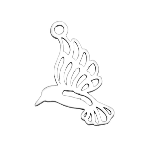 BeadsBalzar Beads & Crafts (SP4636) 304 Stainless Steel Pendants, Bird