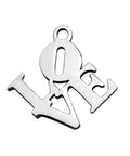 BeadsBalzar Beads & Crafts (SP4638) 304 Stainless Steel Pendants, Word Love (2 PCS)