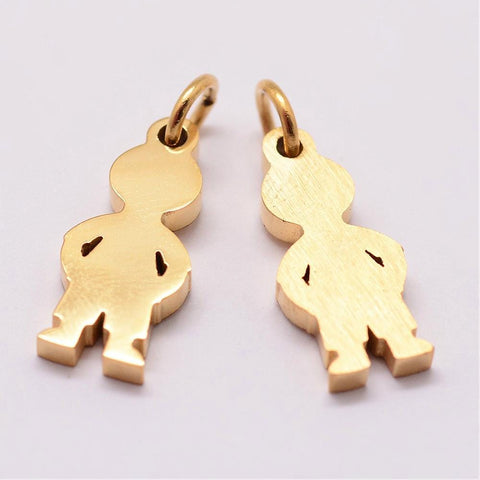 BeadsBalzar Beads & Crafts (SP4757) 316 Surgical Stainless Steel Pendants, Boy,16x7mm (1 PC)