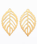 BeadsBalzar Beads & Crafts (SP5483) 304 Stainless Steel Pendants, Leaf, Golden 23MM