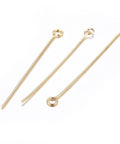 BeadsBalzar Beads & Crafts (SP5487) 304 Stainless Steel Eye Pins, Golden  40mm  (+/- 40PCS)