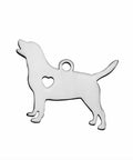BeadsBalzar Beads & Crafts (SP5576) 304 Stainless Steel Pendants, Dog, Stainless Steel 20MM (2 PCS)