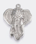BeadsBalzar Beads & Crafts (SP5577) 304 Stainless Steel Pendants, Elephant, Stainless Steel 38MM (1 PC)