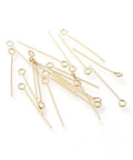 BeadsBalzar Beads & Crafts (SP6576A) 304 Stainless Steel Eye Pins, Golden 25mm long (+/-40PCS)