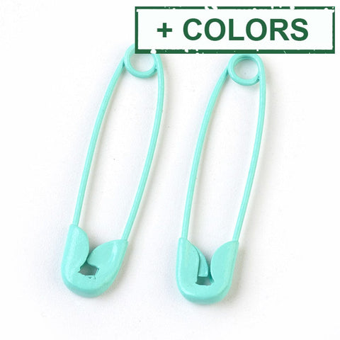 BeadsBalzar Beads & Crafts (SP8288-X) Iron Safety Pins, 7mm wide, 30mm long, 2mm thick, pin: 0.7mm (10 PCS)