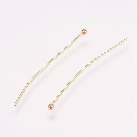 BeadsBalzar Beads & Crafts (SP8295-40G) 304 Stainless Steel Ball Head pins, Golden, 40x0.7mm (30 PCS)