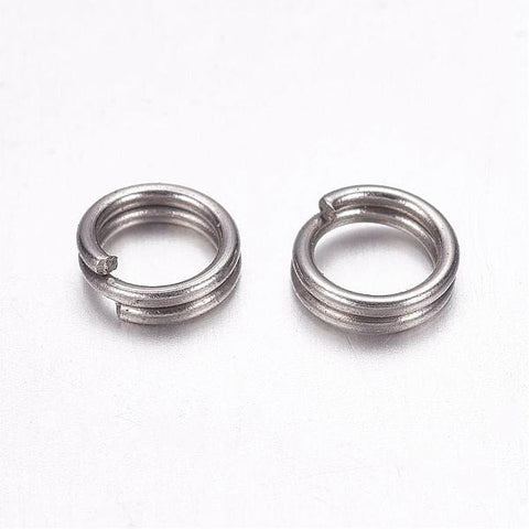 BeadsBalzar Beads & Crafts (SR7027A) 304 Stainless Steel Split Rings, Stainless Steel 6mm (+/- 50 PCS)
