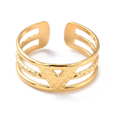 BeadsBalzar Beads & Crafts (SR8344-01G) Ion Plating(IP) Unisex 304 Stainless Steel Ring Golden 19mm (1 PC)