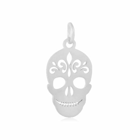 BeadsBalzar Beads & Crafts (SS5523) 304 Stainless Steel Pendants, Skull, Stainless Steel 18MM