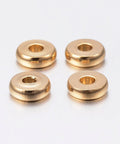 BeadsBalzar Beads & Crafts (SS8371-02G) Ion Plating(IP) 304 Stainless Steel Spacer Beads, Donut, Golden 6mm (10 PCS)