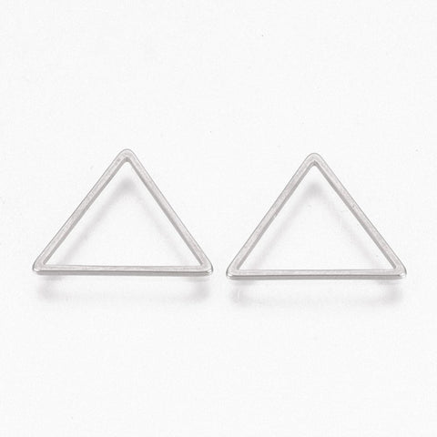 BeadsBalzar Beads & Crafts (ST7246-28A) 304 Stainless Steel Linking Ring, Triangle, 16MM (10 PCS)