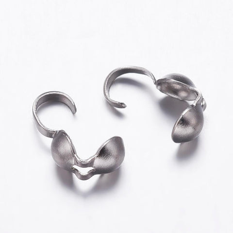 BeadsBalzar Beads & Crafts (ST7802-19) 304 Stainless Steel Smooth Surface Bead Tips, 6x9.5mm (3 GMS)