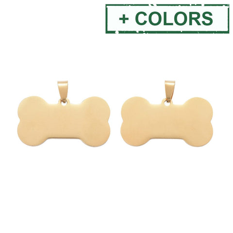 BeadsBalzar Beads & Crafts (ST7954-X) 304 Stainless Steel Pendant  Dog Bone, Golden 40x22mm (2 PCS)