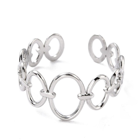 BeadsBalzar Beads & Crafts STAINLESS STEEL (SR8206-05P) (SR8206-05G) Adjustable 304 Stainless Steel Finger Ring,17mm (1 PC)
