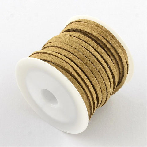 BeadsBalzar Beads & Crafts (SU2-16) Faux Suede Cord, Faux Suede Lace, BurlyWood Size: about 3mm wide, 1.5mm thick