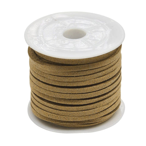BeadsBalzar Beads & Crafts (SU2-23) Suede 3mm 5m roll DarkKhaki  (5 M)