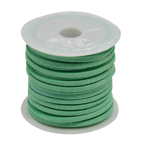 BeadsBalzar Beads & Crafts (SU2-66) Suede 3mm 5m roll Aquamarine  (5 M)