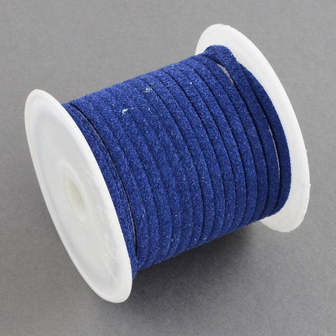 BeadsBalzar Beads & Crafts Suede 3mm 5m roll Blue (SU2-55)