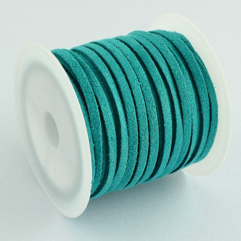 BeadsBalzar Beads & Crafts Suede 3mm 5m roll Teal (SU2-61)