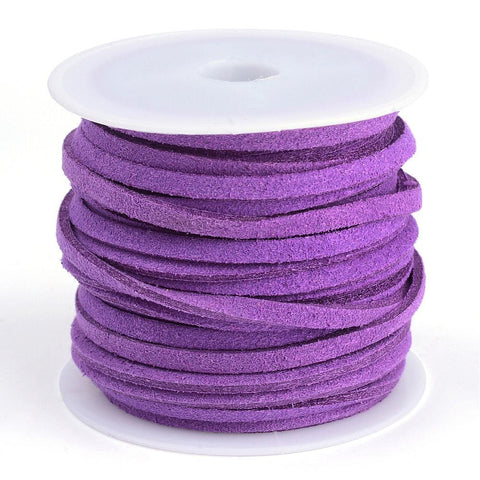 BeadsBalzar Beads & Crafts Suede 3mm DarkOrchid 5m roll (SU2-32)