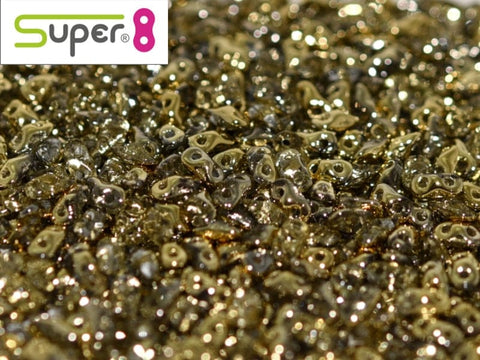 BeadsBalzar Beads & Crafts Super 8 Beads (S8-26441) Crystal Amber