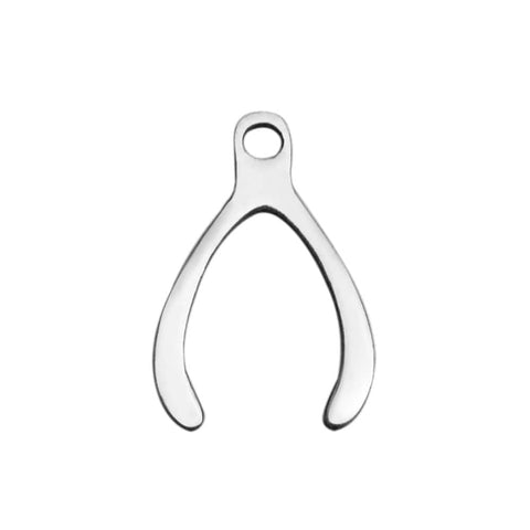 BeadsBalzar Beads & Crafts (SW4713) 304 Stainless Steel Pendants, Stainless Steel Color wishbone (2 PCS)