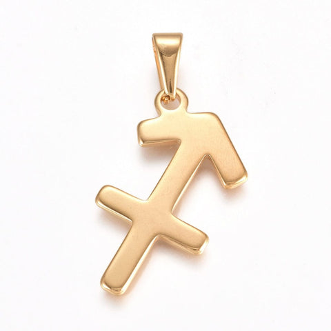 BeadsBalzar Beads & Crafts (SZ7255-J) SAGITARIOUS (SZ7255-X) 304 Stainless Steel Pendants, Zodiac Signs (1 PC)